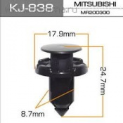 Клипса автомобильная 838-KJ (уп.50шт) (в24,7/17,9/8,7мм) MASUMA