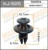 Клипса автомобильная 525-KJ (уп.50шт) (14,8/15,1/6,7мм) MASUMA