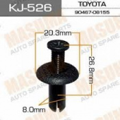 Клипса автомобильная 526-KJ (уп.50шт) (в26,8/20,3/8,0мм) MASUMA