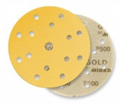 MIRKA GOLD Круг P220 на бумажной основе липучка,  D150 мм, 15отв. 100шт/упак.